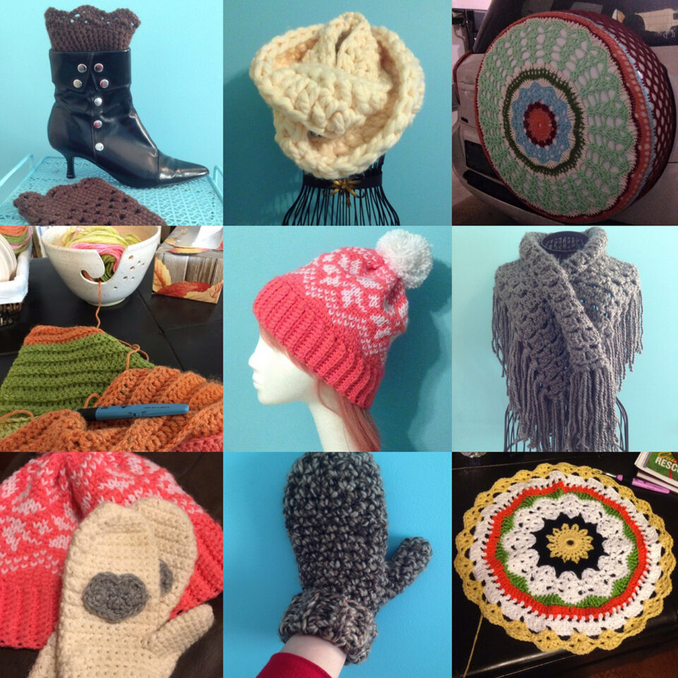 Collage of crochet work