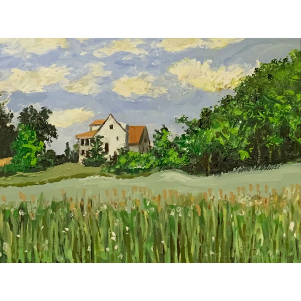 Oat Field and Farmhouse