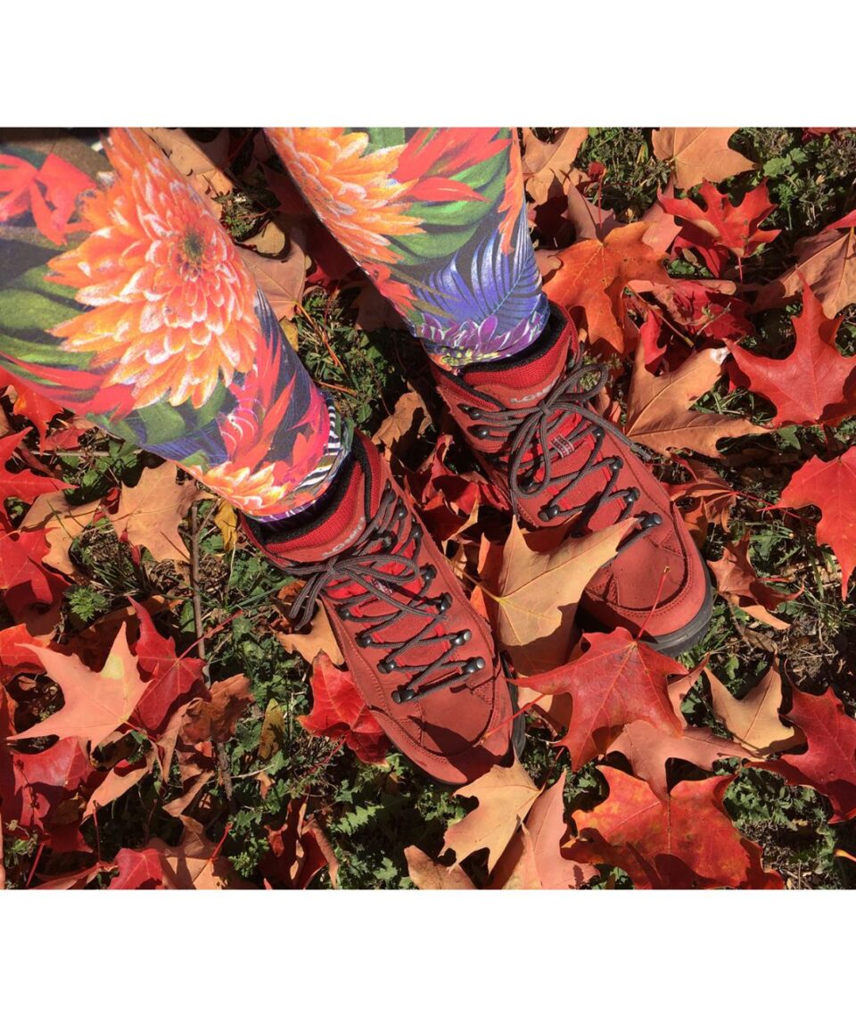 Self-portrait: Red leaves, ruby slippers