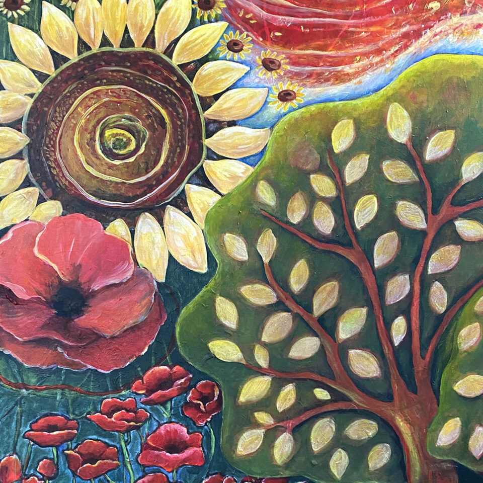 Sunflowers and Poppies