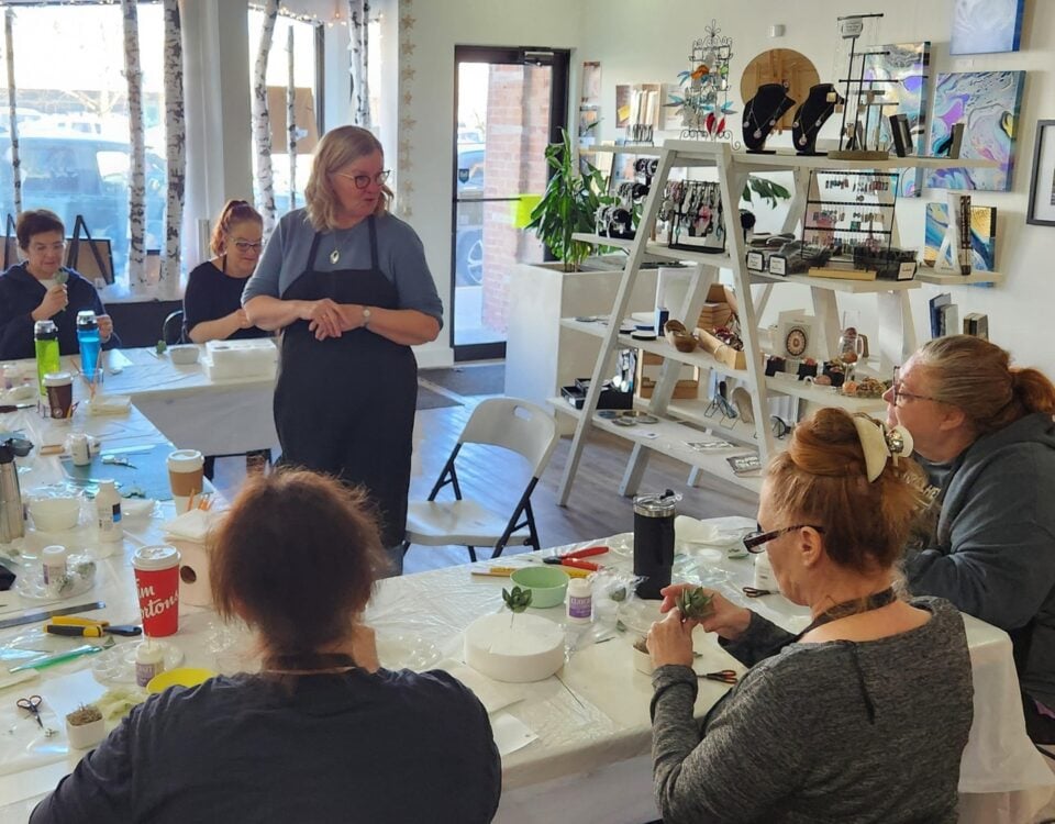 The Presqu'ile Waddling Art Centre officially opened its doors in December 2024. Artists pay a vendor fee for any month their work is displayed, set their own prices, and keep 100% of their sales.