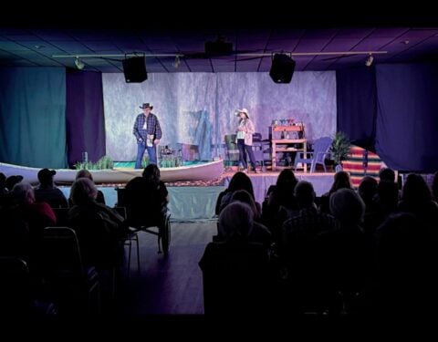 Cottagers and Indians on Stage at Sewatokwà:tshera’ Theatre