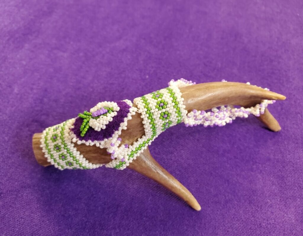 Beadwork on antler